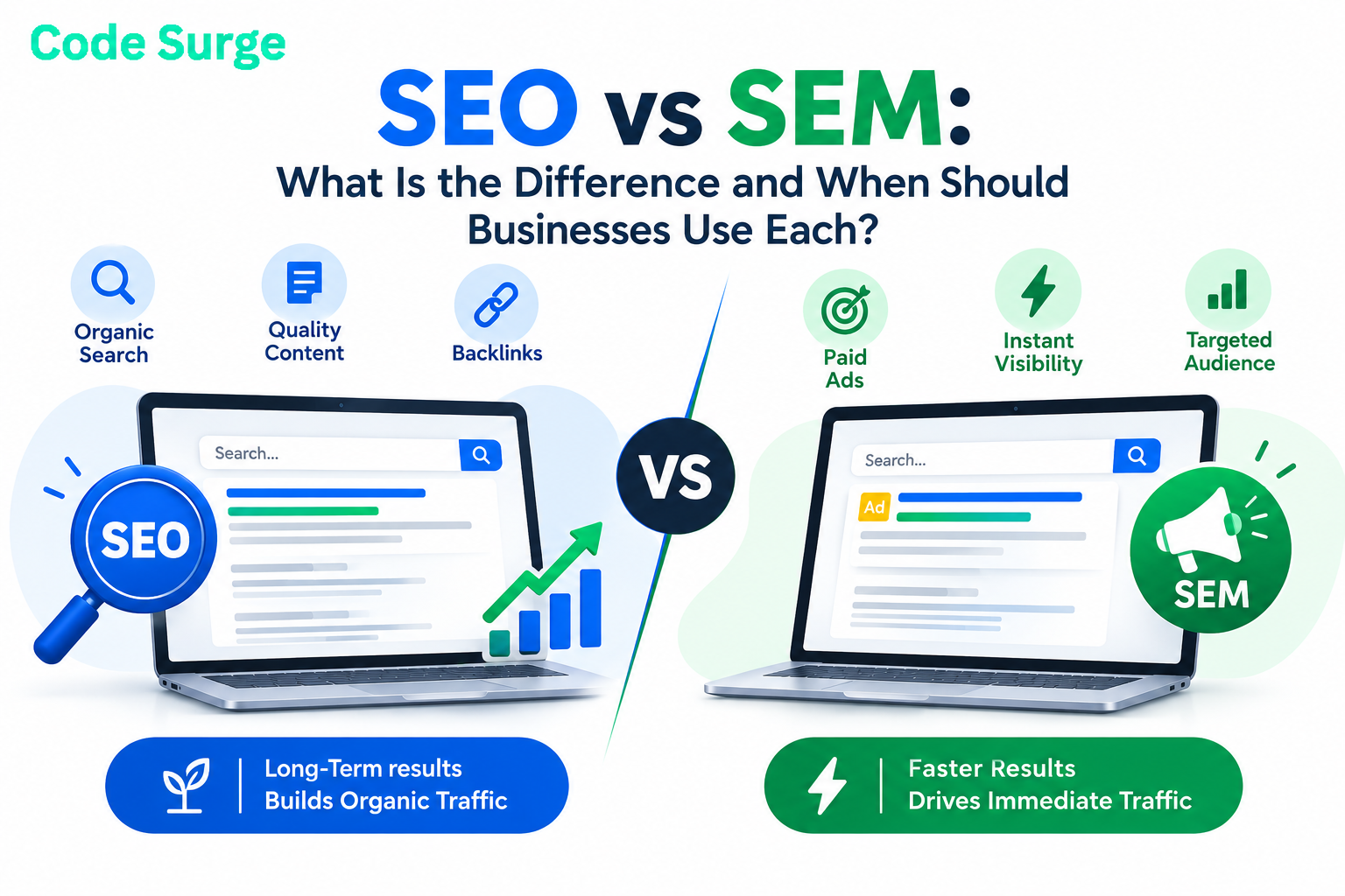 SEO vs SEM: What Is the Difference and When Should Businesses Use Each?